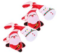 FRCOLOR 6pcs Christmas Catnip for Indoor Cats Kitten Chew and Bite Plush Set with Candy Cane, Santa Claus, Snowman Designs for Teeth Cleaning and Interactive Play