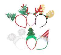 FRCOLOR 6Pcs Christmas Hair Hoops Unique Cloth Cartoon Hairbands Breathable Xmas Accessories for Party Cosplay Festive Headwear