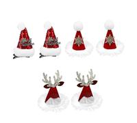 FRCOLOR 6pcs Christmas Hairpins for Festive Hair Accessories with Santa Hats Snowflakes and Reindeer Antlers Decorative Clips for Holiday Parties