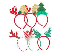 FRCOLOR 6pcs Christmas Headband Decorative Hair Accessories Bulk Mix Styles for Christmas Party Headwear Festive Xmas Hair Hoops