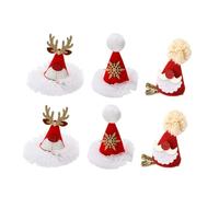 FRCOLOR 6pcs Christmas Party Favor Santa Hat Barrette Christmas Party Supplies s Hat Hair Clip Small Hair Clips Red Hair Barrettes s Barrettes Caps Miss Girl