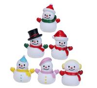 FRCOLOR 6pcs Christmas Snowman Ornaments Merry Christmas Snowman Decoration The Ornaments Miniature Indoor Winter Little Holiday Scene Figurines Resin
