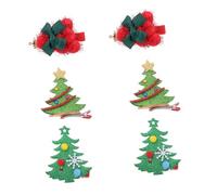 FRCOLOR 6pcs Christmas Tree Hair Clips Festive Xmas Hair Accessories for Girls Women Party Holiday Season Random Style