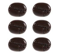 FRCOLOR 6pcs Cute Coffee Bean Brooch Pins Realistic Faux Bean Badge for Women Decorative Espresso Themed Lapel Pins for Party Festival Work Outfits