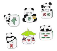 FRCOLOR 6pcs Cute Panda Brooch Pin Chinese Style Kawaii Pins for Women Backpack Hat Clothes Decoration with Variety of Cartoon Designs