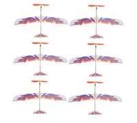 FRCOLOR 6pcs DIY Rubber Band Powered Airplane for Interactive Outdoor Glider Models with Bright Colors Educational Building Kits Enhancing Problem Solving and Critical Thinking Skills