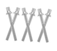 FRCOLOR 6pcs Drum Tension Rods Snare Drum Hardware Kit Metal Screws Percussion Accessory Replacement Parts for Tightening and Repair