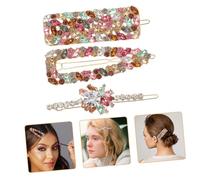 FRCOLOR 6pcs Elegant Rhinestone Hair Barrette Hairpin for Women Fashion Hair Clips Decorations
