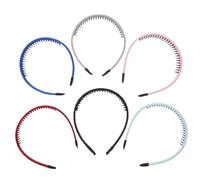 FRCOLOR 6pcs Fabric Hairpin Headband for Girls Women Makeup Headband Teeth Hairband Random Color