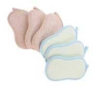 FRCOLOR 6pcs Fibre Double Sided Kitchen Scrub Sponge, Heavy Duty Dishwashing Sponge for Wok and Pans, Efficient Multi-Function Cleaning Pads