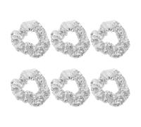 FRCOLOR 6pcs Fish Scale Sequin Hair Tie Set for Women Girls Glitter Ponytail Holders Sparkly Hair Accessories for Disco Party Cheer Dance