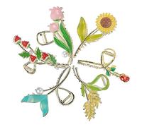 FRCOLOR 6pcs Floral Claw Clips for Women Girls Metal Hair Claw Clips Fish Tail for Party Wedding Prom Daily Use
