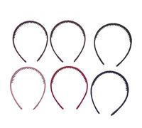 Frcolor 6pcs Girls/Women Mixed Color Satin Covered Headbands Teeth Comb Hair Hoop Headwear Accessory
