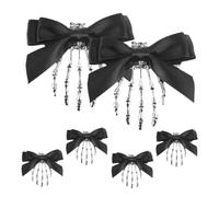 FRCOLOR 6pcs Gothic Skull Hand Hair Clips Lightweight Bone Barrettes for Halloween Costume Cosplay Party Accessories Secure Hold Black Hair Slides