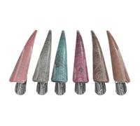 FRCOLOR 6pcs Gradient Color Acrylic Hair Clips Ox Horn Clamp Hairpins for Women No Bend Duckbill Styling Accessories for Ponytails and Buns
