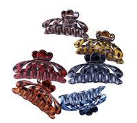 FRCOLOR 6pcs Hair Jaw Clamp Set for Women Eye-catching Leopard Print Sturdy Hair Claw Clips Multi-Colour Accessories for Travel and Special Occasions