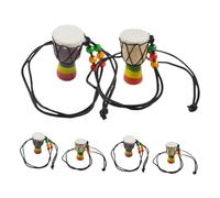 FRCOLOR 6pcs Handmade African Drum Necklaces Mini Djembe Pendant Charms Wooden Jewelry for Adults Cultural Symbolism Skin Friendly Goat Skin Unique Musical Accessory Collection