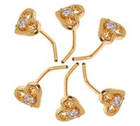 FRCOLOR 6pcs Heart and Evil Eye Shaped Nose Studs for Women and Men, Metal Material with Versatile Styling Options and Easy Maintenance, for Halloween Nose Celebrations and Body Piercing
