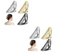 FRCOLOR 6pcs Large Claw Clips for Thick Hair Clips Black Grey and Gold Non-slip Styling Accessories for Women and Girls for Everyday Use