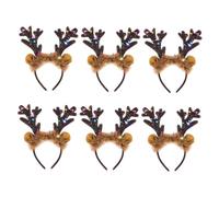 FRCOLOR 6Pcs LED Glowing Christmas Antler Hairbands Unique Chic Hair Decor for Women and Festive Party Accessories Breathable Comfortable Headwear