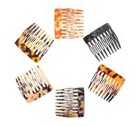 FRCOLOR 6pcs Leopard Print Hair Comb Clips for Hair Portable Comb for Women Stylish Claw Clips for Travel and Daily Use in Design