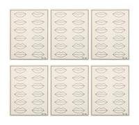 FRCOLOR 6pcs Lip Tattoo Skin Microblading Practice Supplies Double Sides 3D Makeup Lips Tattoo Latex Sheet No Ink Needed Permanent Makeup Skins for Beginner Salon