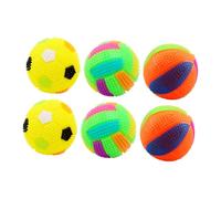 FRCOLOR 6pcs Luminous Pet Ball for Dogs Interactive Chew Bite Teeth Cleaning Exercise Stress Relief Random Color