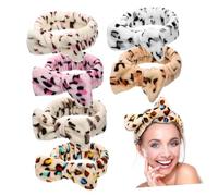 FRCOLOR 6pcs Makeup Headband Set Fluffy Spa Headband Bowknot Stylish Hair Accessories
