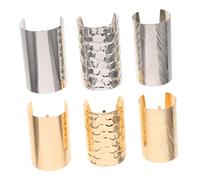 FRCOLOR 6pcs Metal Ponytail Cuffs Ponytail Holders Clips for Women Girls Stylish Hair Accessories for Parties Events and Everyday Styling