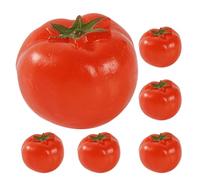 FRCOLOR 6Pcs Mini Cherry Tomato Models Lifelike Artificial Vegetable Decor for Doll House and Kitchen Sturdy PVC Fake Cherry Tomatoes for Charming Home Decoration