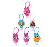 FRCOLOR 6pcs Mini Lotion Bottles with Silicone Hook 30ml Leak-proof Empty Travel Containers Portable Hand Storage for Hanging on Backpack or Key Ring Cartoon Shape Random Color
