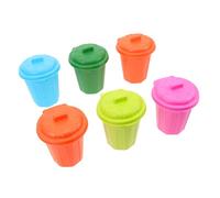 FRCOLOR 6pcs Mini Trash Can with Lid Compact Small Desk Trash Bin for Office Home Classroom Party Favors Decorative Functional Waste Organizer Portable Desktop Garbage Holder