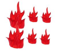 FRCOLOR 6pcs Miniature Flame Blocks Fire Effects Educational Building for Halloween Play Accessories Safe Creative Storytelling Props for Imaginative Fun