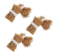 FRCOLOR 6pcs Miniature Hay Handmade Faux Straw for Dollhouse Decor Crafting Photography Props Realistic Fake Hay for Sand Table and Mini Garden Scenes