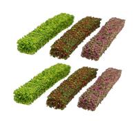 FRCOLOR 6pcs Miniature Mixed Shrubs Model for DIY Architecture Landscape with Static Grass Tufts Natural Look Tiny Bushes for Railroad Scenery Garden Diorama and Train Scale Accessories