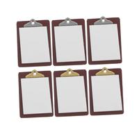 FRCOLOR 6pcs Miniature Writing Board Clipboards for Dollhouse Decoration Realistic Texture Decorative Writing Boards with Paper Clip Function Lightweight DIY House Accessories for Model