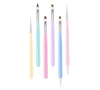 FRCOLOR 6pcs Nail Art Manicure Pen Dual-head Design Gel Pens for Home Salon Use Precision Painting Brush