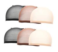 FRCOLOR 6pcs Nylon Wig Caps for Women Elastic Mesh Wig Net Caps Closed End for Hair Styling Comfortable and Stretchy for Making and Daily Use