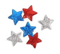 FRCOLOR 6pcs Patriotic Five Pointed Star Hair Clips for Independence Day Strong Hold Duckbill Barrettes Red Silver Blue Easy to Style Hair Accessories for Adults and Festive Party