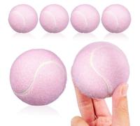 FRCOLOR 6pcs Pink Tennis Balls for Training and Pet Play, Rubber Material with Versatile Usage for Outdoor Playground Activities and Youth Beginners