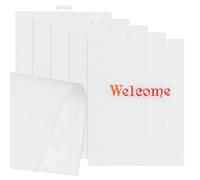 FRCOLOR 6pcs Plastic Mesh Canvas Sheets 14 Count 21x28cm Milky White, DIY Cross Stitch Craft Supplies for Embroidery, Crochet, and Knit Projects, Plastic Craft Accessories for Arts