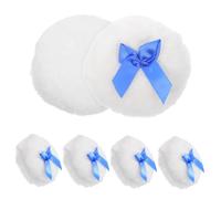 FRCOLOR 6pcs Powder Puff Soft Makeup Pad for Loose Powder Applicator Bow Design for Newborn Gentle Skin Care Indoor Outdoor Use