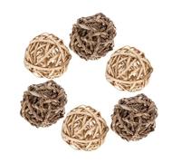 FRCOLOR 6pcs Rabbit Chew Toys Chinchilla Grass Ball Bunny Pet Toys for Teeth Indoor Replacement