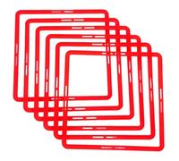 FRCOLOR 6pcs Red Football Training Agility Rings for Multi-function Speed Training Circles for Setting up Courses and Boundaries