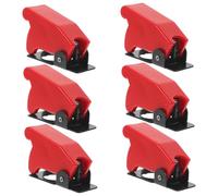 FRCOLOR 6pcs Red Toggle Switch Protective Covers Pack Dustproof and Safety Guards Compatible with Automotive Rv Atv Utv Truck Switches
