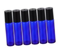 FRCOLOR 6pcs Refillable Glass Roller Bottle with Steel Ball for Essential Oils Eye Cream Serums Durable Sleek Design for Travel and Daily Use