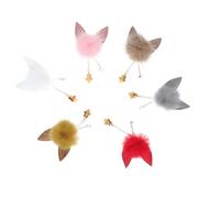 FRCOLOR 6pcs Removable Nail Charms Kawaii Faux Pom Poms Nail Art Decorations Plush Adorns for Home Salon