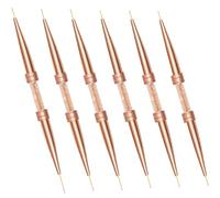 FRCOLOR 6pcs Rose Gold Double-ended Nail Art Line Pen Uv Nail Art Graffiti Pen Fine Liner Brush for