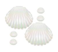FRCOLOR 6pcs Seashell Party Favor Containers Clam Treat Holders Elegant White Pp Shell Shape Reliable Storage Solution Versatile Use for Halloween and Special Occasions