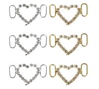 FRCOLOR 6pcs Shoelace Charms Decorative Buckle Rhinestone Crystal for Women Sneaker Lace Clip Shoe Accessories Clips for Fashion